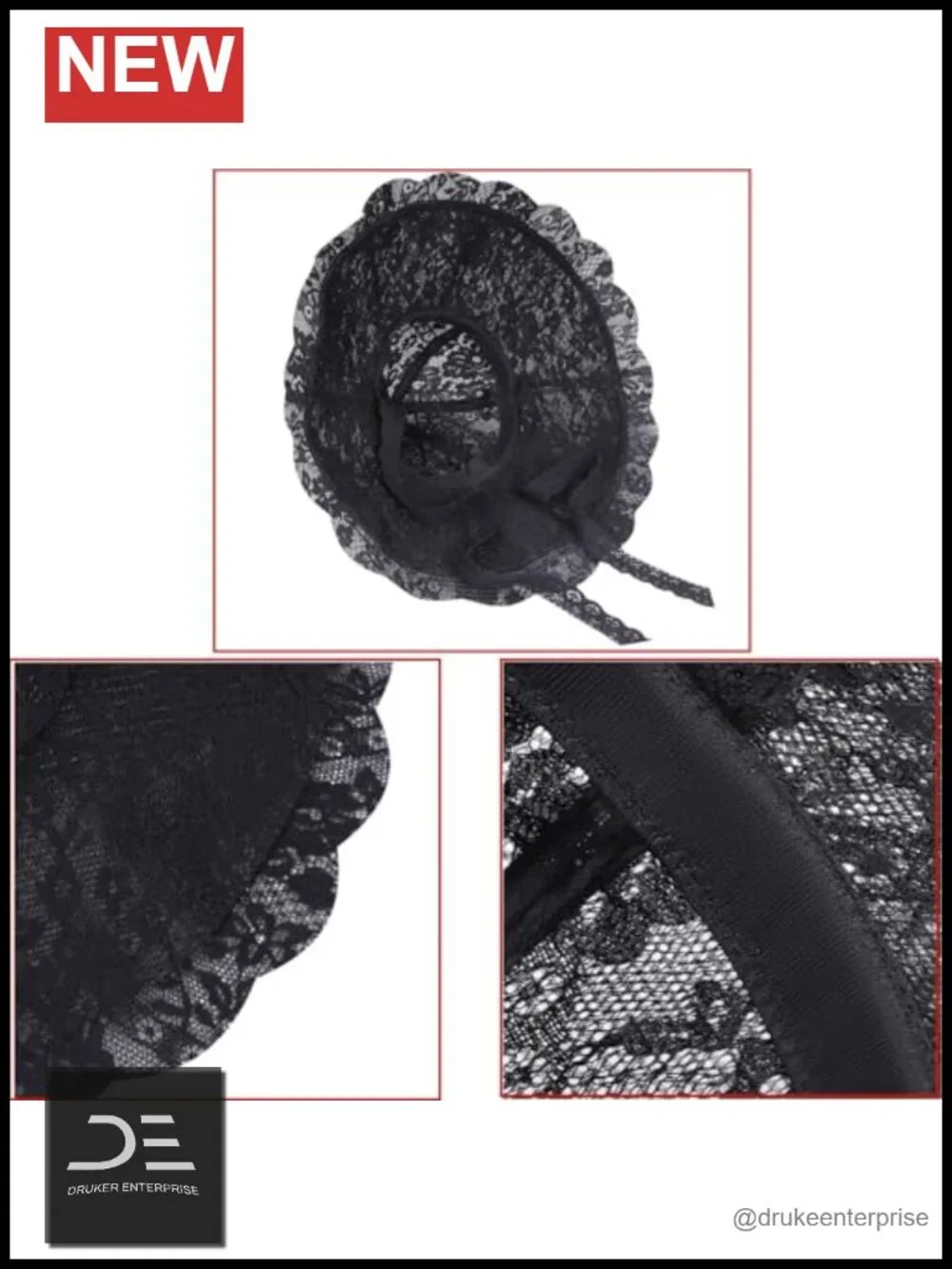 Lace Floppy Wide Brim Sun Hat with Chin Strap Foldable Bucket Hat